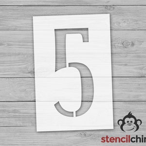 Number 5 Stencil, Five Stencil for Yard Painting, House Number Stencil for Curb, Sport Sign Stencil, Oversized Number Stencil for Wood Sign