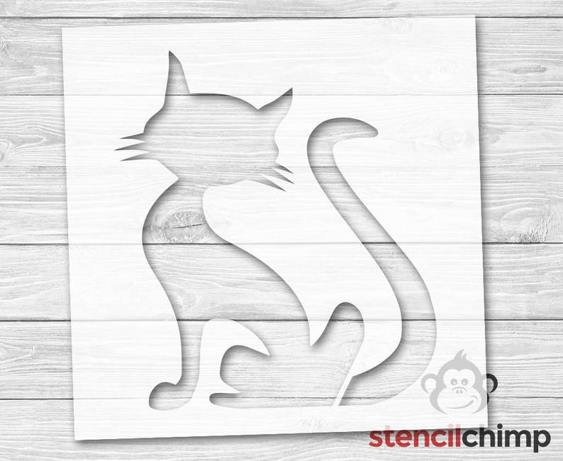 Black Cat Stencil Halloween Stencil Trick or Treat Stencil | Etsy