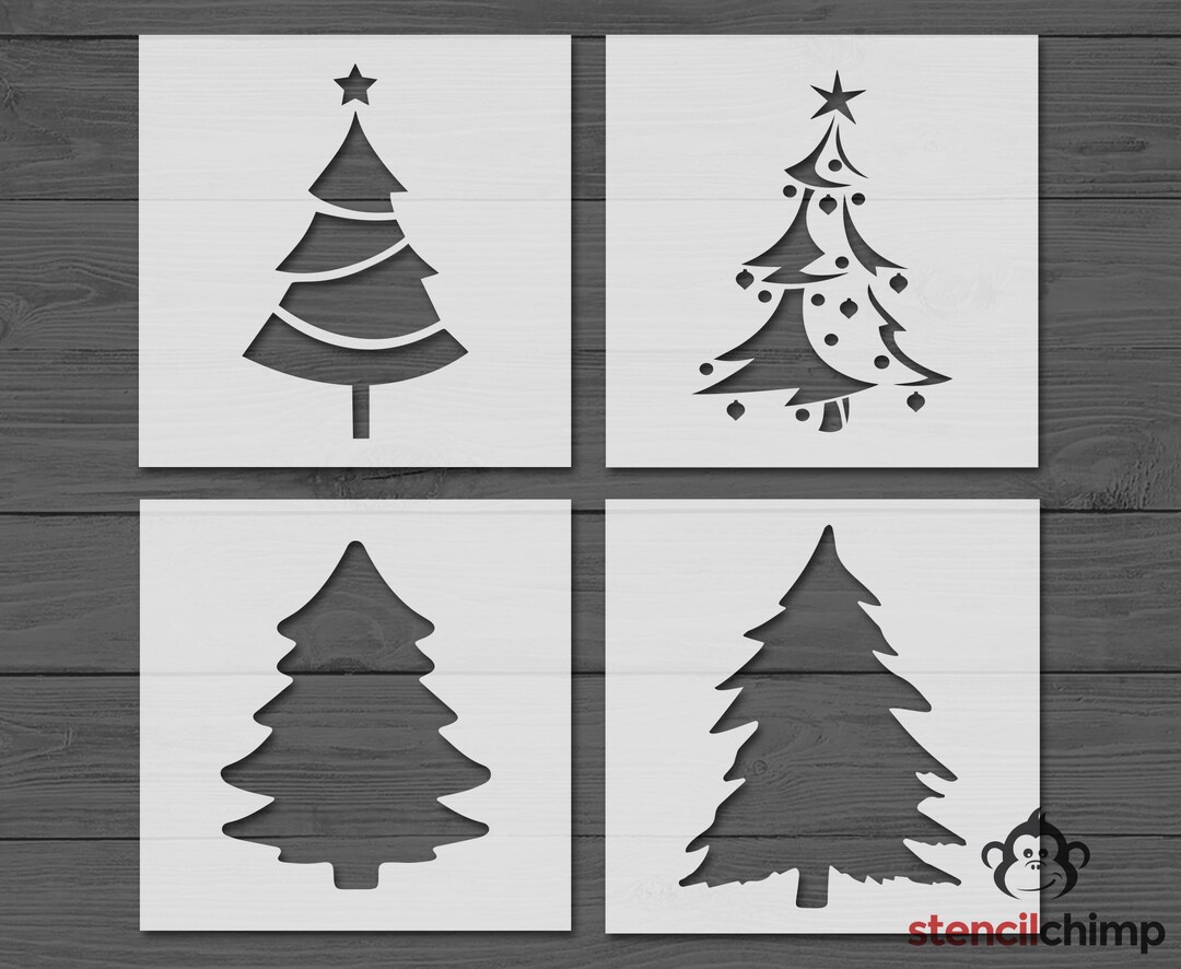 Stencil, Skinny Tree Stencil, Tree Bundle Stencil, Christmas Tree Stencils,  Evergreen Tree Farm Fresh Trees Stencil, Vinyl, Reusable 