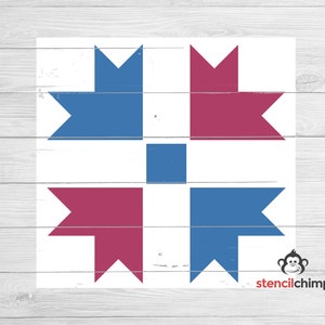 Barn Quilt Stencil Bundle, Quilt Block Stencil Set, Reusable or Vinyl Stencil, 4 in one, Martha Washington, Ohio Star and more image 4