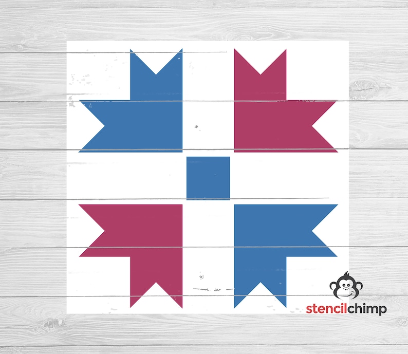 Barn Quilt Stencil Bundle, Quilt Block Stencil Set, Reusable or Vinyl Stencil, 4 in one, Martha Washington, Ohio Star and more image 4