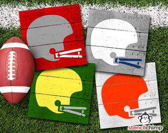 Football Helmet Stencil | DIY Sports Stencil for Pallet Art or Wood Sign | PRO Football Stencil for Sports Fan | Vintage Football Stencil
