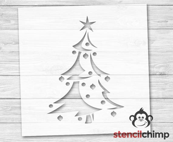 Christmas Tree Stencil Christmas Stencil X Mas Tree Decorated Tree