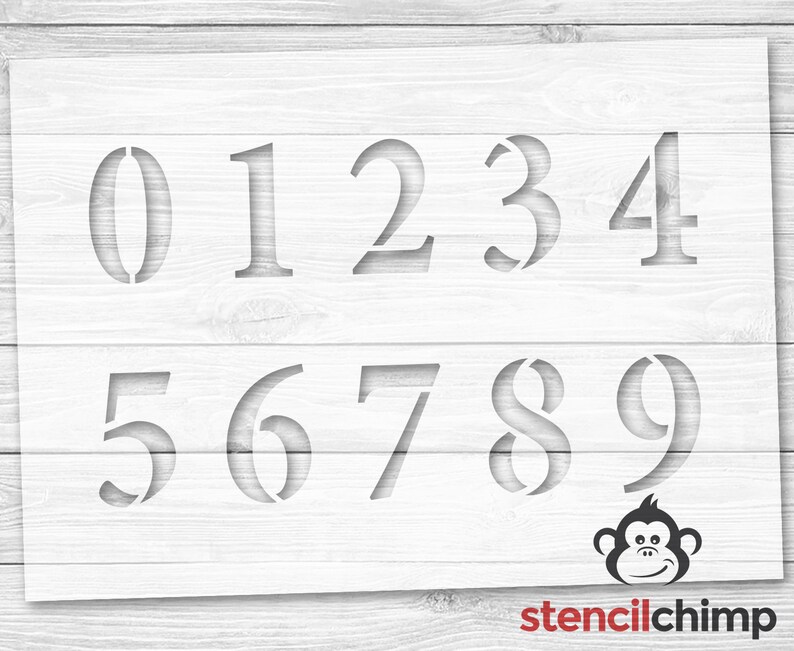 Serif Numbers Stencil Bold Font Mailbox Numbers 0 1 2 Etsy