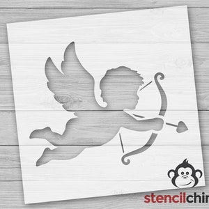 Stencil, Cupid Stencil, Valentines Stencil, Romance Stencil for Lovers, Cherub Sign Stencil, DIY Art Craft Stencil, Cookie Stencil, Gift
