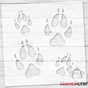 4 Fox Paw Print Stencil | 4 fox foot prints in 2 sizes | DIY Art Stencil | Fox Stencil | Fox Paw Stencil for Kids Room | Animal Stencil