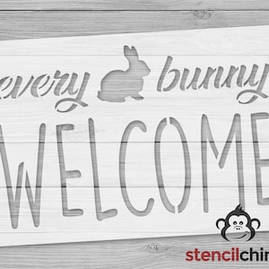 Pochoir, pochoir de Pâques mignon, chaque lapin bienvenue au pochoir, signe de Pâques, pochoir lapin pour enseigne, pochoir d'artisanat de Pâques, création d'enfants, décoration