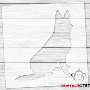 German Shepherd Stencil | Sitting Dog Stencil for Wood Sign | Mylar Stencil | Animal Lover Stencil | Pet Stencil | Vinyl Stencil