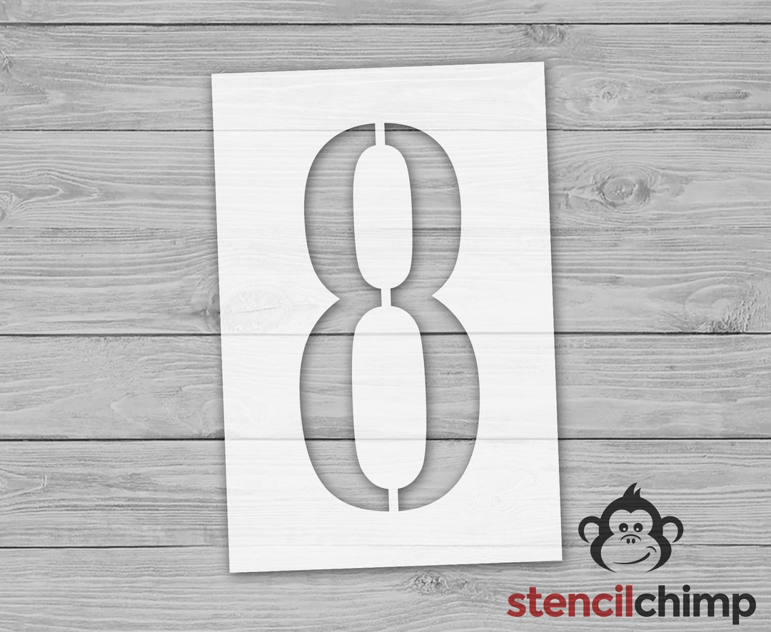 Number 8 Stencil, Eight Stencil for Yard Painting, House Number Stencil