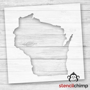 Wisconsin Stencil | Wisconsin State Outline Stencil for US Map | Wood Sign Stencil for Wall Art