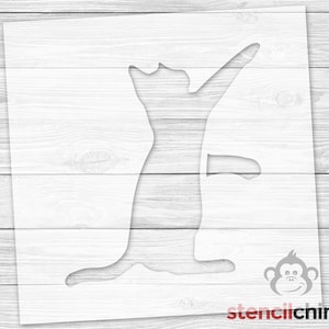 Swatting Cat Stencil | Playing Cat Stencil | Cat Lover Stencil | Kitten Stencil | Animal Lover Stencil | Pet Stencil