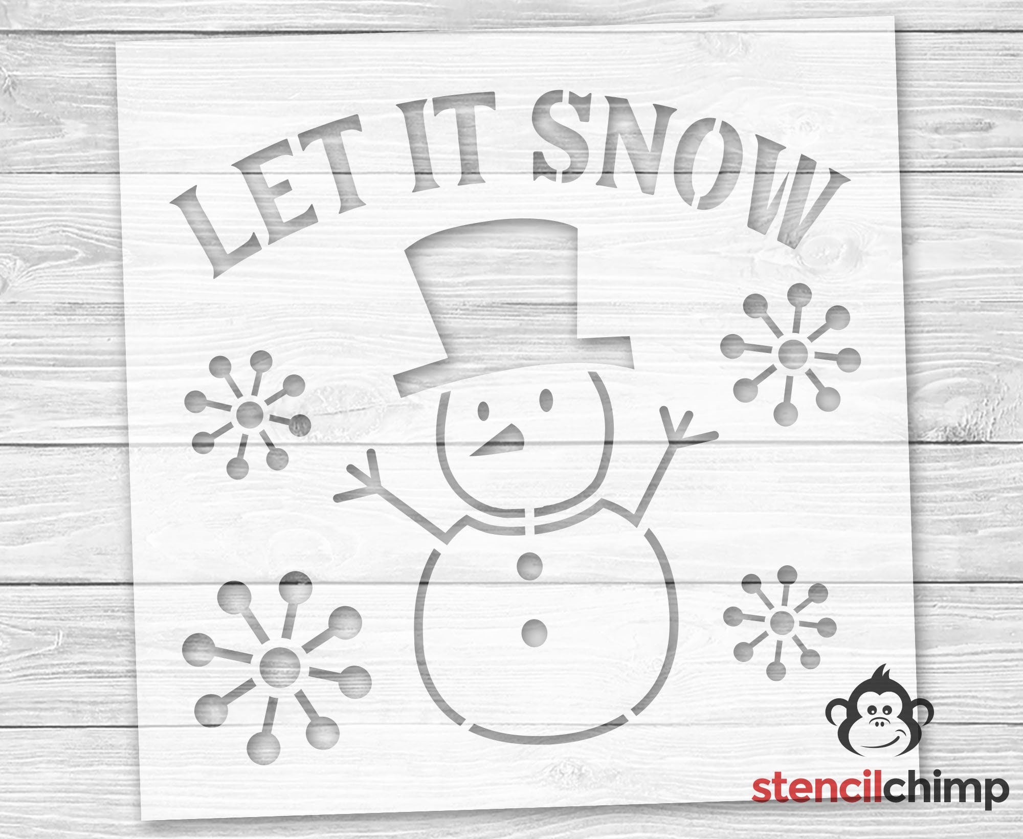let-it-snow-stencil-snowman-stencil-cute-christmas-stencil-etsy