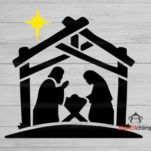 Nativity Stencil | Christmas Stencil | Christian Stencil | Manger Stencil | Nativity Scene | Religious |  DIY Art Stencil | Jesus Stencil