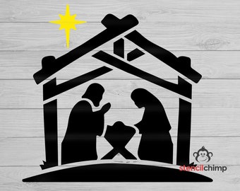 nativity stencils etsy