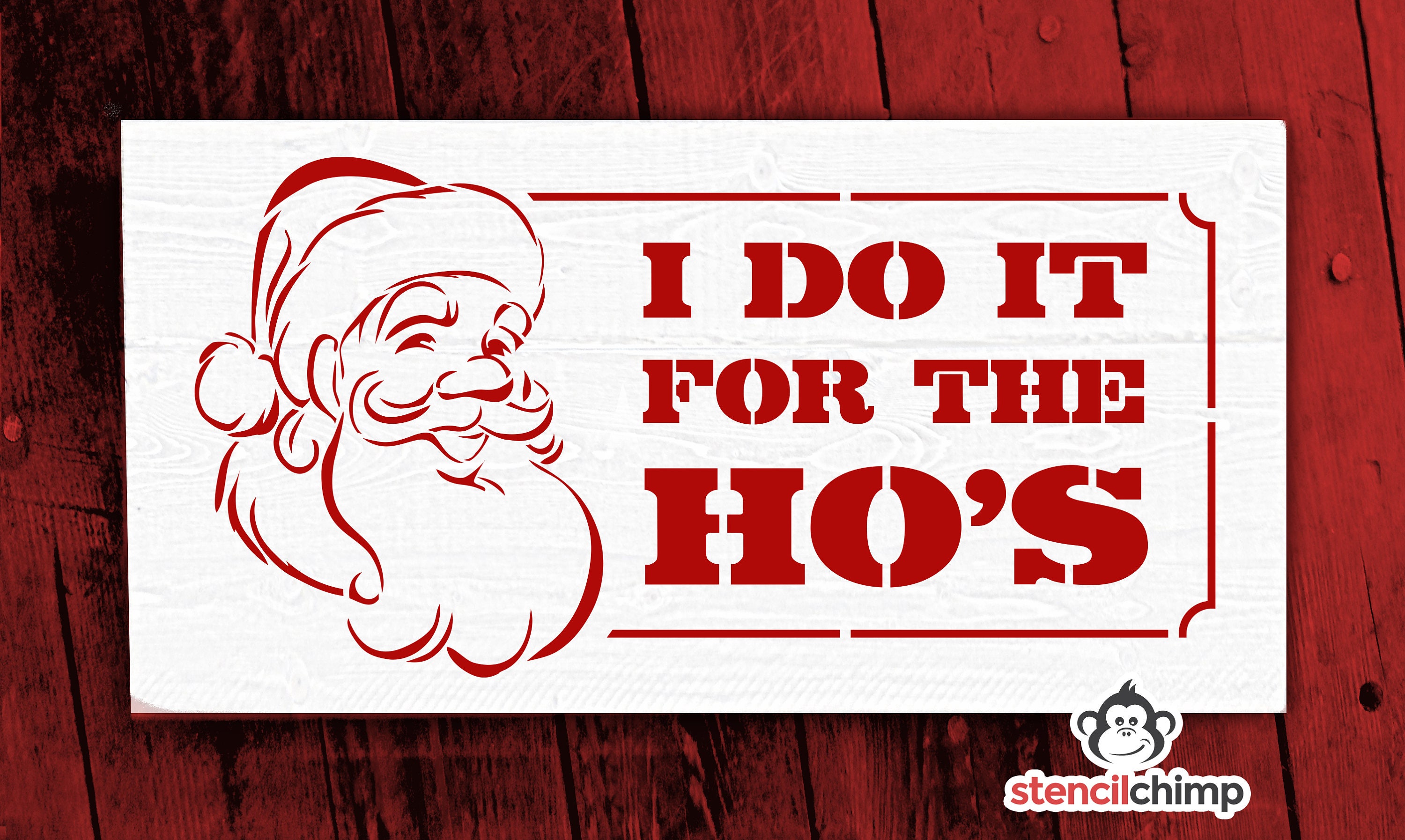 Santa Funny Christmas Stencil Santa Stencil Holiday | Etsy