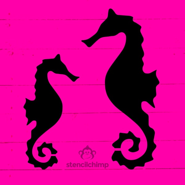 Seahorse Stencil | Beach Stencil for Wall Art | Aquarium Stencil | Ocean Stencil | DIY Art Stencil | Beach House Decor Stencil