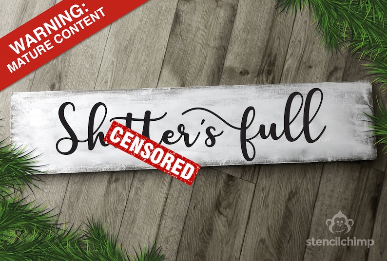 Shtter's Full Stencil Horizontal Funny Christmas Stencil X mas stencil Gifts for Him Holiday Stencil image 1