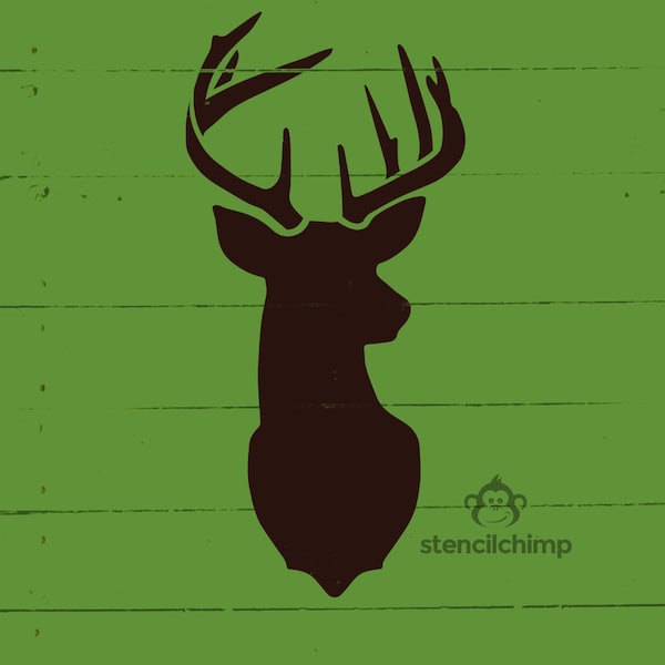 Deer Head Stencil | Hunting Stencil | Buck Head Stencil | Deer Stencil for Man Cave | Gift for him | DIY Art STENCIL | Big Buck Stencil