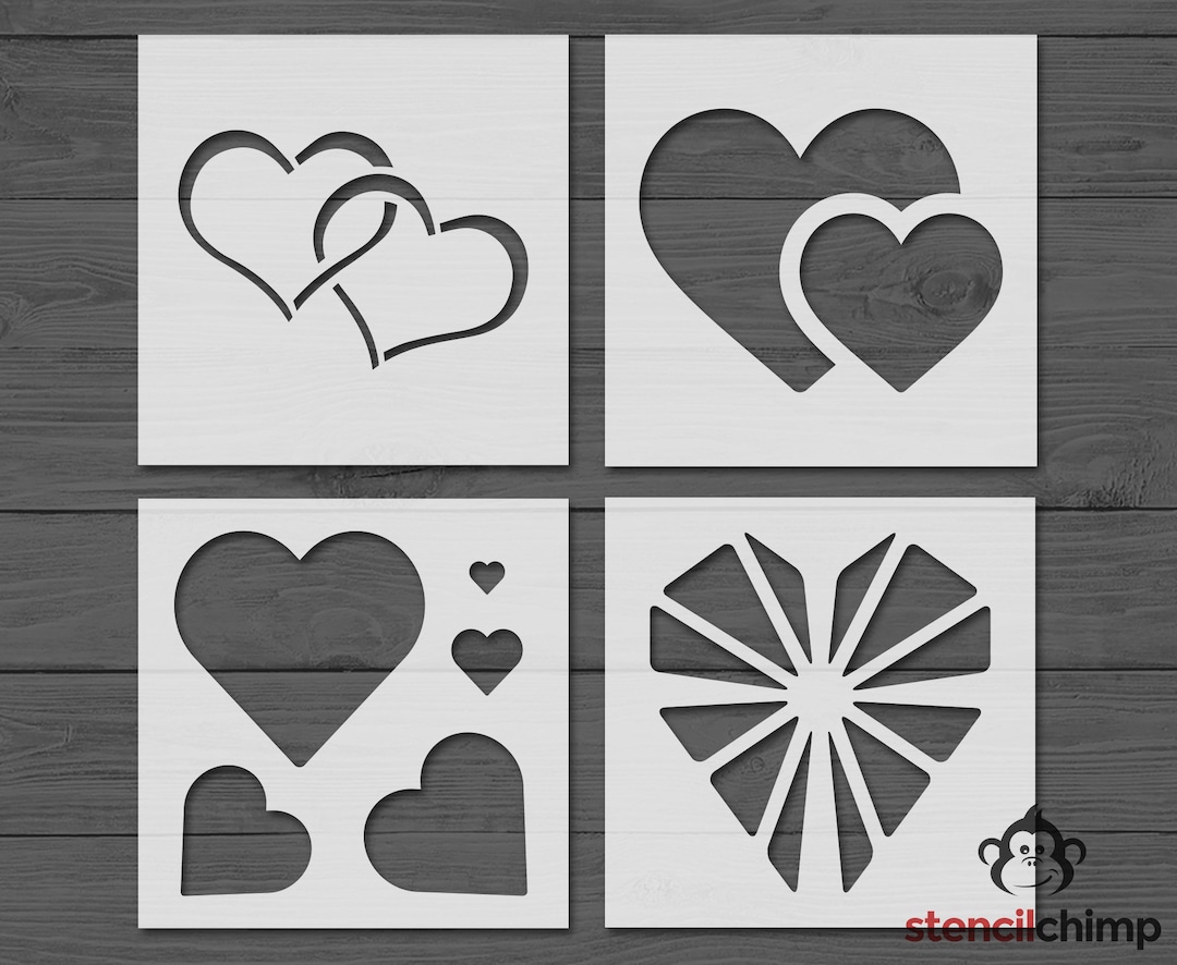 Society6 ケース Black Based White Heart Heart Stencil Bundle, Joined Hearts, Nested Hearts, Multi