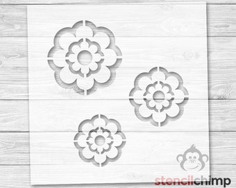 Flower Stencil | 3 Flowers Stencil | Flower Decor | Garden Stencil | Spring Stencil | Floral Art | DIY Art Stencil
