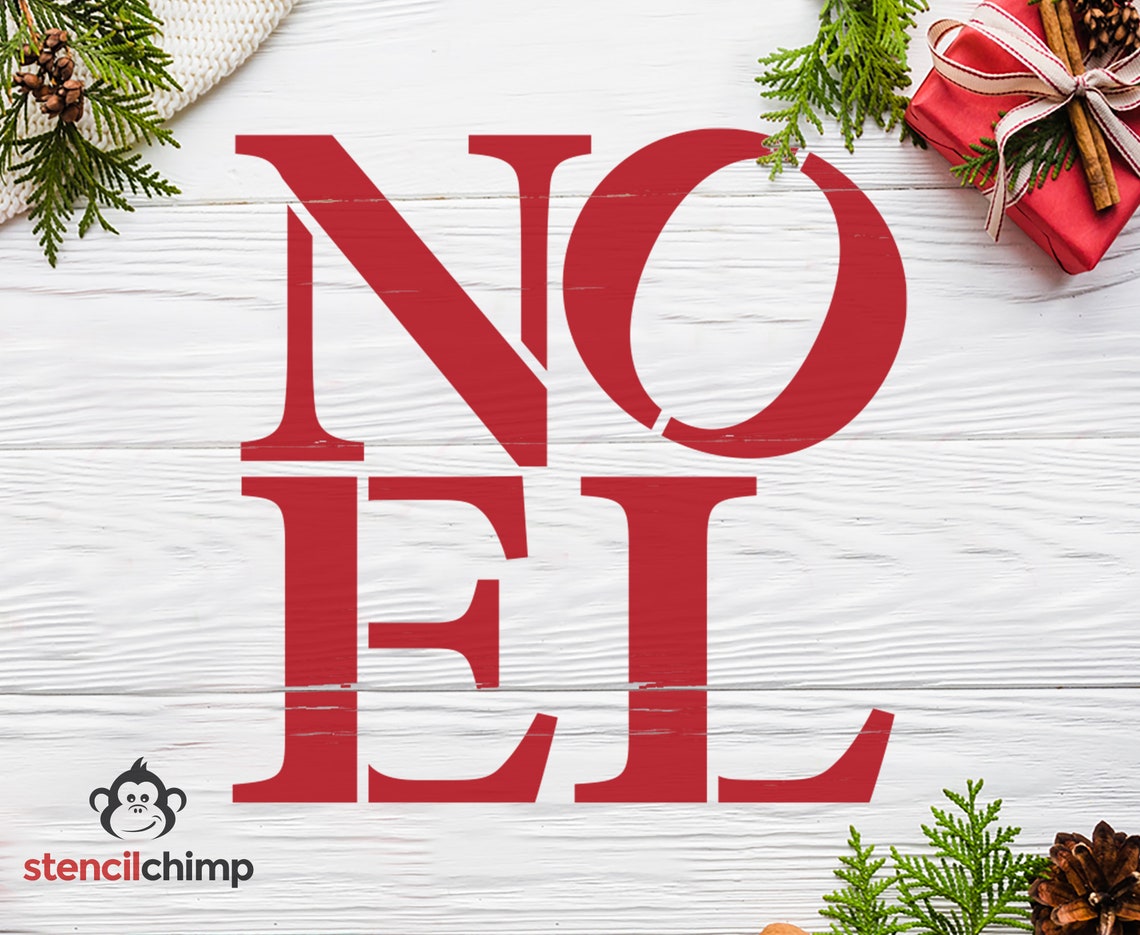 Noel Stencil Noel Stacked Stencil Christmas Stencil | Etsy