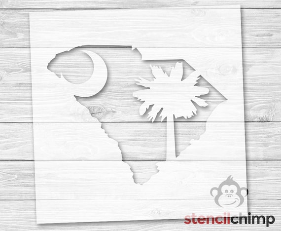 South Carolina Reusable Mylar Stencil - 12 Inch Craft Stencil For Painting, DIY, Decor