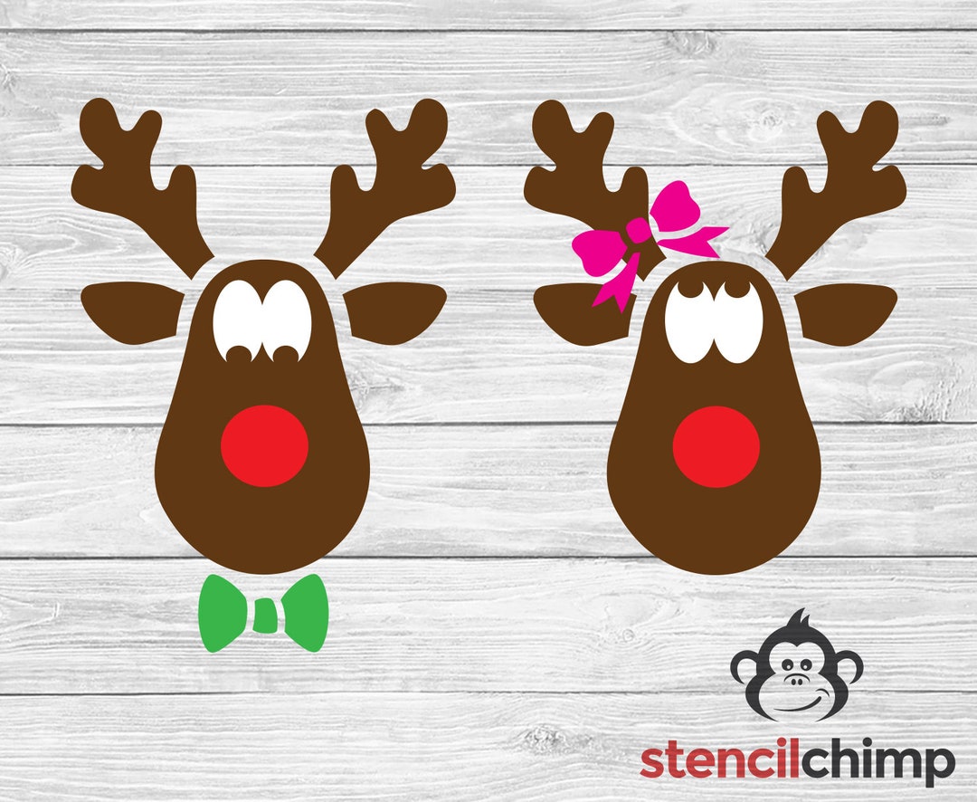 Reindeer Stencil Customize Your Face Stencil Boy or Girl Christmas ...