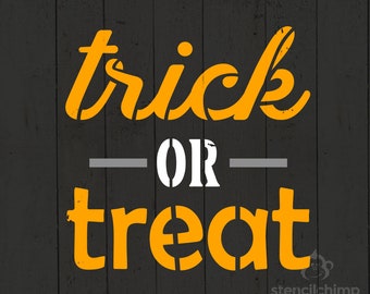 Trick or Treat Stencil, Halloween Stencil, Fall Decor, Autumn Stencil, DIY Art Stencil for Painting, Halloween Party Decor, Craft Kit