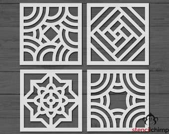 Reusable Tile Stencil Bundle, Decorative Tile Stencil, Kitchen Floor Stencil, Wall Stencil For Painting, Tile Stencils for Wood, Farmhouse