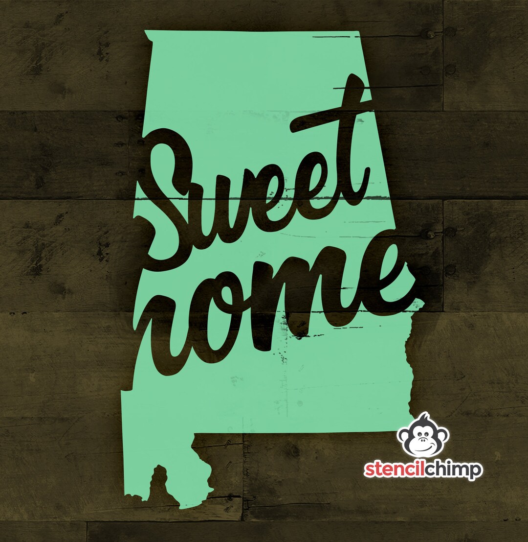 Stencil, Sweet Home Alabama Stencil Alabama State Stencil US Map