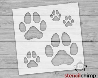 5 Paw Print Stencil | DIY Animal Art