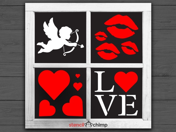 Valentine's Day Stencil Bundle, Love Stencils, Farmhouse Decor