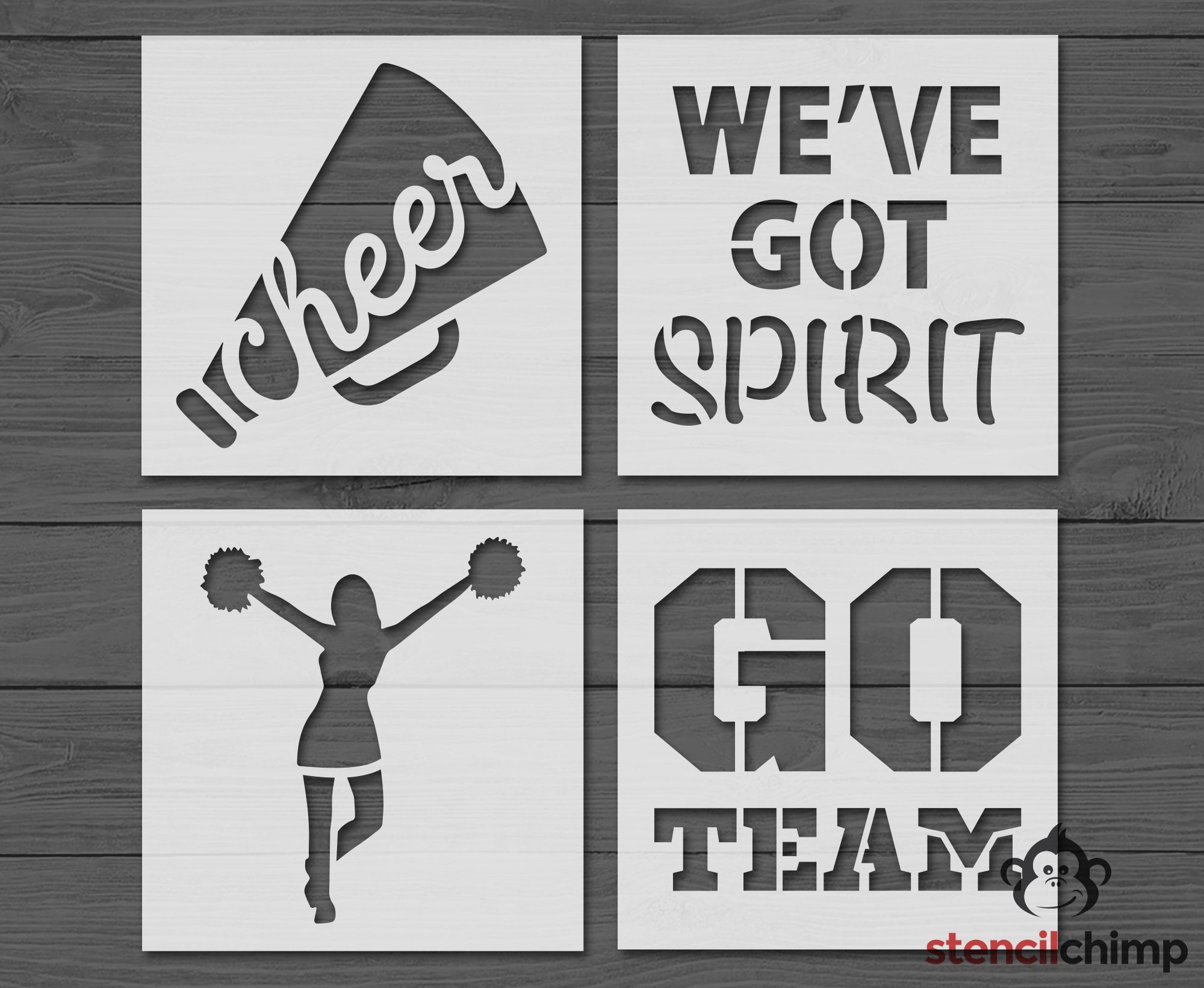 Cheer Stencil Bundle for Cheerleader School Spirit Signs or Sporting Events, Reusable or Vinyl Stock, Kid Craft, Sports Signs - Etsy