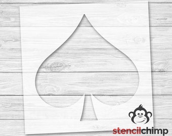 Spade Stencil | Playing Card Stencil | Poker Game Stencil | Euchre Stencil | DIY Art Stencil | Poker Stencil | Stencil for Card Game Sign