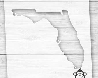 Florida Stencil for DIY Pallet Art | Florida State Outline Stencil | Sunshine State Template for Wood Sign | US Map Stencil of Florida