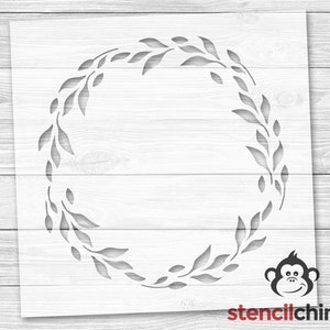 Circle Wreath Stencil, Laurel Wreath Border Stencil for Wall Art, Home Decor, Housewarming, Anniversary or Wedding Sign Decor Stencil