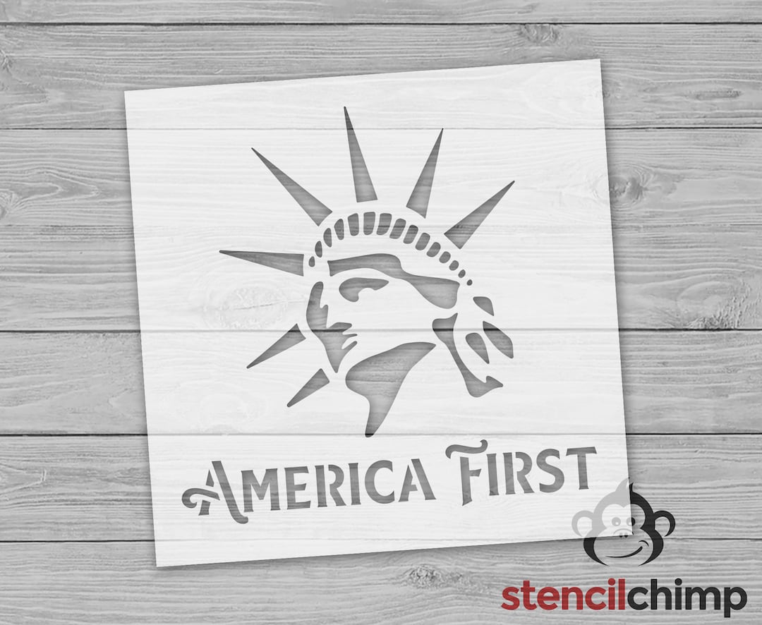America First Statue of Liberty Stencil, Patriotic Stencil ...