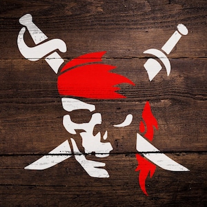 Pirate Flag Stencil | Skull and Crossbones Stencil | Skull Stencil | DIY Art for Halloween | Jolly Roger Stencil | Pallet Art For Wood Sign