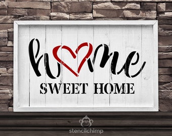 Home Sweet Home Stencil | Vintage Stencil | Farmhouse decor | DIY Stencil for Wood Sign