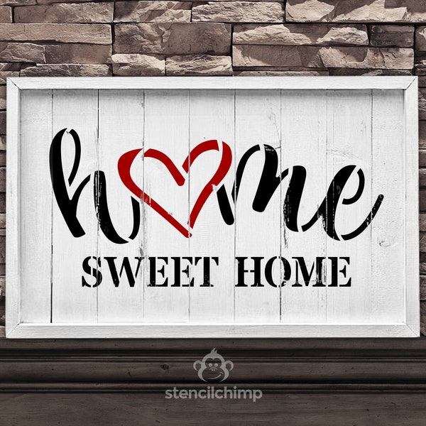 Home Sweet Home Stencil | Vintage Stencil | Farmhouse decor | DIY Stencil for Wood Sign