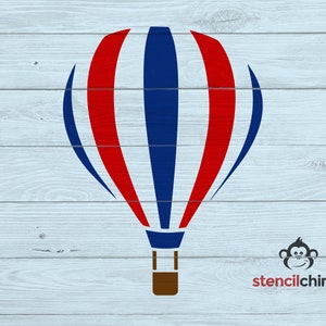Hot Air Balloon Stencil | DIY Pallet Art Stencil for Nursery | Kids Room Stencil | Summer Stencil for Wood Sign | Sky Stencil