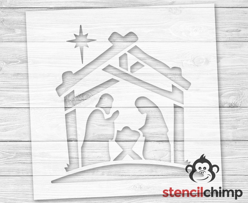 Nativity Stencil Christmas Stencil Christian Stencil | Etsy