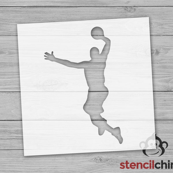 Basketball Player Dunking Stencil for Sports Fan, Stencil for Athletic Sign, Slam Dunk Sport Sign, Craft for Kids, Sport Decor