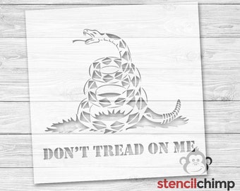 Don't Tread On Me Stencil | Second Amendment Stencil | Patriotic Stencil | Pro-Gun Rights Stencil for Wood Sign | Flag Stencil | Rattlesnake