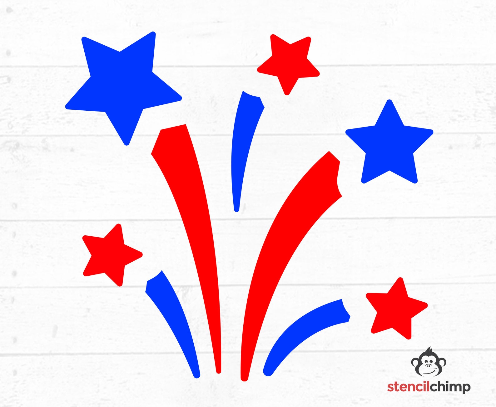 Fireworks Stencil Fourth of July Stencil Independence Day - Etsy