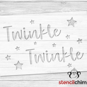 Twinkle Twinkle Stencil, Little Star Stencil, Cute Stencil for Nursery Decoration, Vinyl, Reusable Plastic, Nursery Rhyme Stencil for Wood