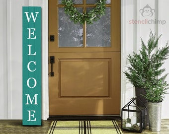 Welcome Stencil, Welcome Door Stencil, Vertical Sign Stencil, Tall Porch Stencil, Farmhouse Stencil, Rustic Signage, Front Door Stencil