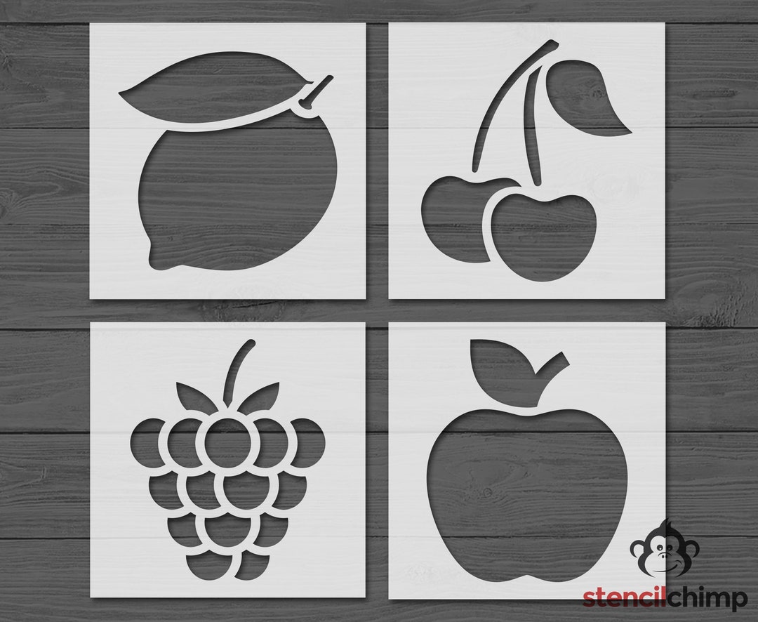 Strawberry Stencil For Painting & Crafts - Fruit Art Template Canvas DIY Design