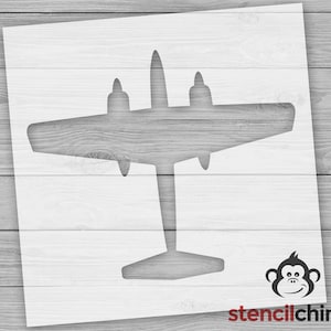 Stencil, Airplane Stencil, Dual Engine Plane Stencil, Aviation Stencil for Nursery Decor, Playroom stencil, Jet stencil, DIY craft stencil