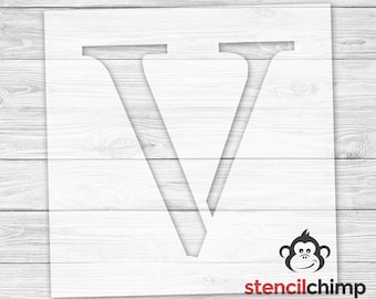 Letter V Stencil for Sign, Serif Letter Stencil, Monogram Letter Stencil, Vinyl, Reusable Plastic, Name Stencil, Wedding Gift, Home Decor